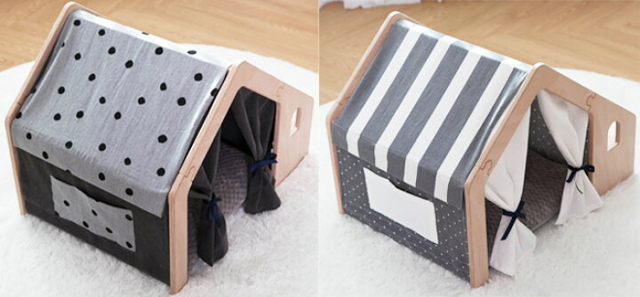 楽天市場】【500円OFFクーポン】ペットハウス 犬小屋 室内 犬 猫 マルチテーブル型 naspa ストライプ ドット ペットテント 木製 北欧 韓国 ナスパ : kidsmioベビーサークル・マット