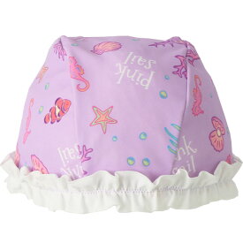 スイムキャップ 水泳帽 キッズ 女の子 フリル ガールズ UVカット 日よけ 紫外線防止 UPF50+ プール 水泳 海 海水浴 水遊び スイミング キッズ