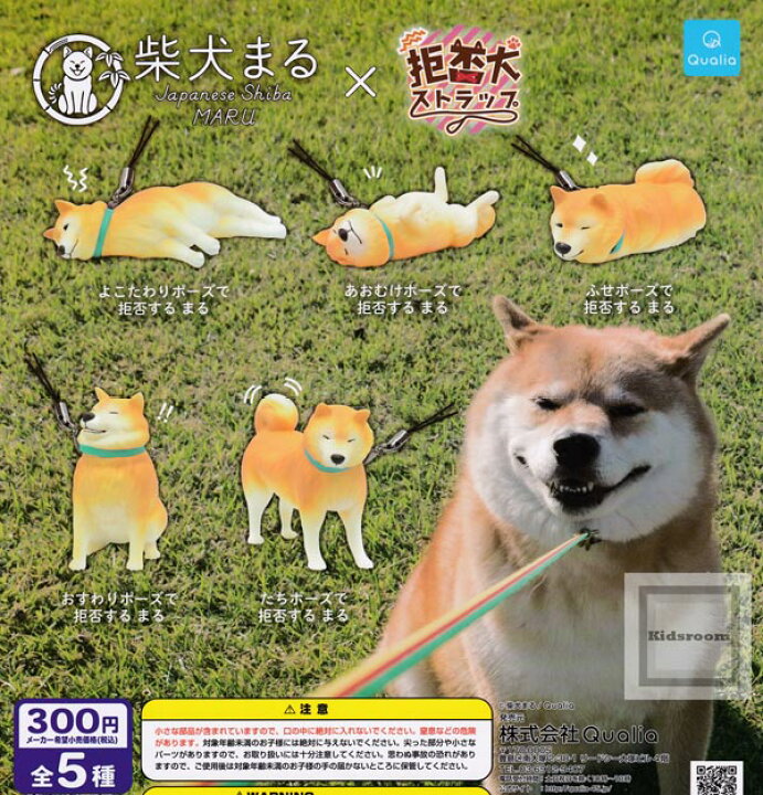 【コンプリート】柴犬まる×拒否犬ストラップ ☆全5種セット キッズルーム
