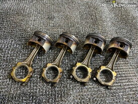 【中古】S15 シルビア NA 純正 ノーマル ピストン コンロッド スカート径約86.0mm 1台分 SR20DE / 2T8-1067