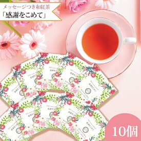紅茶 和紅茶 ティーバッグ プチギフト 個包装 メッセージ付き「感謝をこめて」20個 10個 選べる 送料無料 メール便 ポスト投函きごころ 国産紅茶 ギフト お礼 歓送迎会 異動 転勤 引越し ご挨拶 メッセージ入り食品 水出し おしゃれ