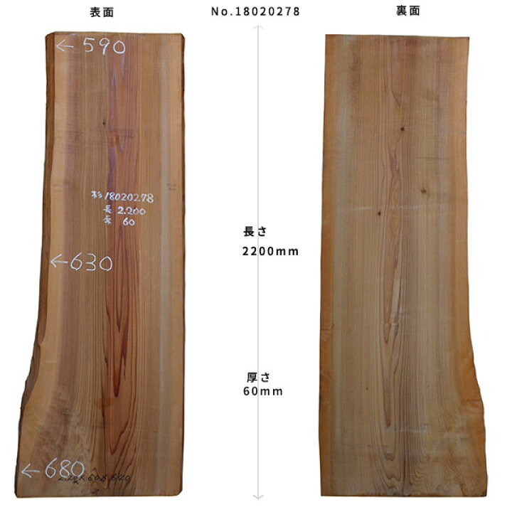 楽天市場】【板材】杉板(耳付荒材) 長2200mm×厚60mm×幅630mm 18020278 