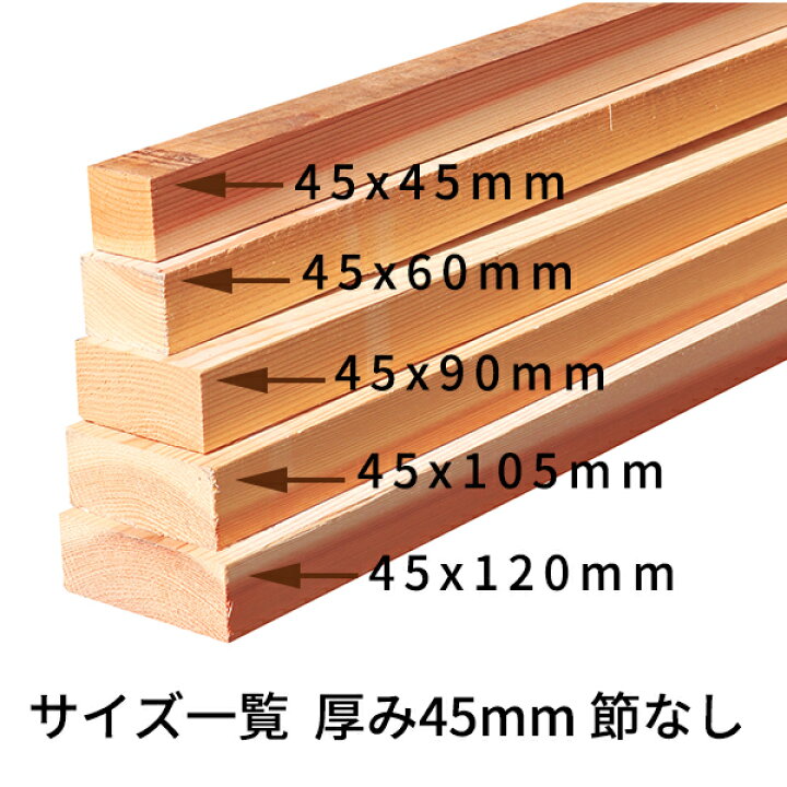楽天市場】杉板 厚み45mm×幅105mm×長さ4000mm 1枚入り 節無し 無塗装 