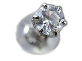 片耳用 ピアス★ プラチナ（Pt900） きれいめ 良質 天然ダイヤモンド 0.135ct 6本爪 シングル メンズ ピアス