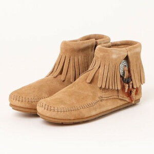 MINNETONKA�@�~�l�g���J�@CONCHO FEATHER SIDE ZIP BOOT �T�C�h�W�b�v�u�[�c ���f�B�[�X�@���C�g�x�[�W�� ���f�B�[�X�V���[�Y �C �u�[�c ������� �J�W���A�� �t�����W�u�[�c