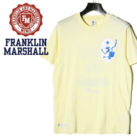 ■FRANKLIN & MARSHALL フランクリン＆マーシャル メンズ■バックプリント ラウンドネック サーフ系 半袖Tシャツ【TSHIRT JERSEY ROUND NECK SHORT】【サイズXS〜L】【サンイエロー】fra-m-t-a3-298 《メーカー希望小売価格7,920円》