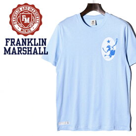 ■FRANKLIN & MARSHALL フランクリン＆マーシャル メンズ■バックプリント ラウンドネック サーフ系 半袖Tシャツ【TSHIRT JERSEY ROUND NECK SHORT】【サイズXS〜L】【パステルブルー】fra-m-t-a3-300 《メーカー希望小売価格7,920円》