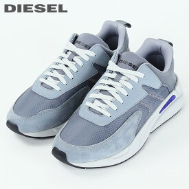 ■DIESEL ディーゼル メンズ■ミックスマテリアル レースアップ ローカット ダッドスニーカー 靴【S-SERENDIPITY LOW CUT】【日本サイズ26.5～28.0】【スチールグレー×サーフブルー】die-m-k-e4-009 《_メーカー希望小売価格19,800円》