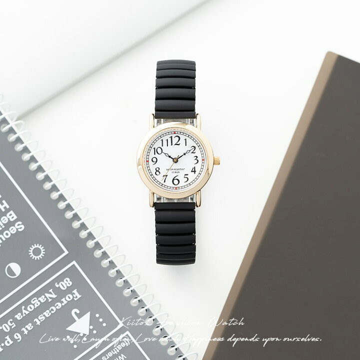楽天市場 腕時計 レディース 10気圧防水 じゃばら 大人 かわいい おしゃれ シンプル ウォッチ アナログ スポーツ カジュアル ジム ギフト プレゼント 1年間のメーカー保証付 メール便送料無料 神戸岡本ｋｉｉｔｏｓ