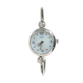 腕時計 レディース ニッケルフリー シェルダイヤル バングルウォッチ かわいい おしゃれ 金属アレルギー 白蝶貝 貝殻 ラインストーン シンプル 大人 ギフト プレゼント お肌に優しい 1年間のメーカー保証付