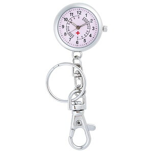 ナースウォッチ 懐中時計 レディース 簡易脈拍計 時計 キーホルダー ハングウォッチ 鍵 チェーン 見やすい ブランド 20代 30代 40代 男女兼用 看護師 シンプル プレゼント ギフト 1年間のメー