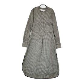 TICCA 千鳥格子 ウール ハーフボタン プルオーバー ワンピース ブラック ホワイト レディース ティッカ【中古】5-1019T