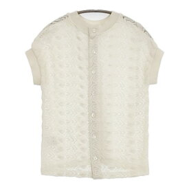 R&D.M.Co- ラッセルレース フレンチスリーブ 6178 定価39600円 ウール ニット ホワイト レディース オールドマンズテーラー【中古】5-0927M