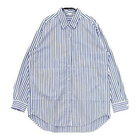 MUSE de Deuxieme Classe BOYS BIGシャツ 定価19800円 17050500410010 ストライプ コットン 日本製 長袖シャツ ブルー ホワイト レディース ミューズドゥドゥーズィエムクラス【中古】5-0701G