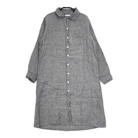 fog linen work 丸襟 リトアニア製リネン100％ ワンピース ブルー レディース フォグリネンワーク【中古】5-0701M