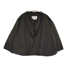 R&D.M.Co- ガーメントダイトリミングジャケット M 定価63800円 ノーカラージャケット ブラック レディース オールドマンズテーラー【中古】5-1018M