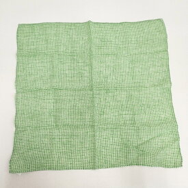 R&D.M.Co- リネン チェック スカーフ キミドリ ホワイト レディース オールドマンズテーラー【中古】5-0615M