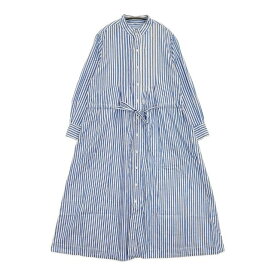45R/45rpm ジンバオックスのシャツドレス ワンピース 定価39600円 ワンピース ブルー ホワイト レディース フォーティーファイブアールピーエム【中古】5-1106M