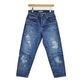 HATSKI 別注ルーズテーパードデニム ナイモノねだり 定価35200円 ヴィンテージウォッシュ デニムパンツ ブルー レディース ハツキ【中古】5-0628G