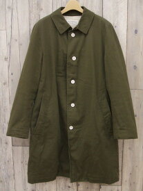 LIVING CONCEPT WORK COAT ワークコート サイズ3 コットン ステンカラーコート カーキ メンズ リビングコンセプト【中古】8-1126A∞