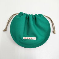 MARNI 新品 カラーブロックキャンバスポーチ マルニマーケット PHMH0047A1 ポーチ グリーン ブラック レ…