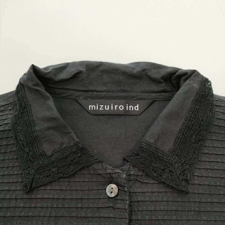 楽天市場】mizuiro-ind ピンタック レース ブラウス コットン 半袖 