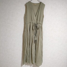 Spick and Span CP CHADES Julia Dress シルク混 ノースリーブ サイズF ワンピース カーキ レディース スピックアンドスパン【中古】4-0507S△