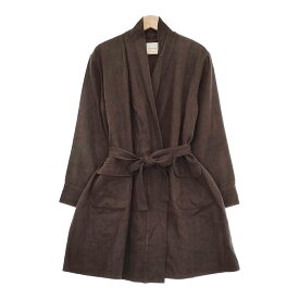 Toujours リネン ローブ 羽織り 起毛 ベルト付き コート ブラウン レディース トゥジュー【中古】5-0110T