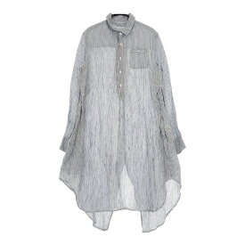 R&D.M.Co- スワローテイルシャツ ストライプ リネン ワンピース ブルー ホワイト レディース オールドマンズテーラー【中古】5-0417M