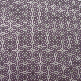 和柄生地 シンプル麻の葉柄 薄紫 和調 和柄 布