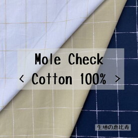 生地 ドビー モールチェック コットン 綿100% 先染め インド産
