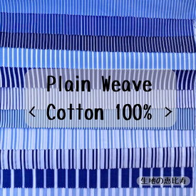 生地 コットン 綿 ストライプ 綿100％ 爽やか 光沢 しなやか 平織り 先染め 布 146/148cm幅