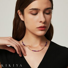 【POINT UP★最大50%OFF】 ネックレス パープル 天然石ネックレス つけっぱなし チェーン 45cm サージカルステンレス ステンレス ゴールド k18 仕上 ニッケルフリー アクセサリー 金属アレルギー 対応 ネックレス 誕生日プレゼント レディース