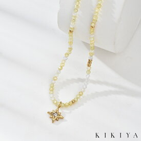 【POINT UP★最大50%OFF】 ネックレス 星 スター 天然石 ネックレス レディース チェーン 42cm ハワイアン サージカルステンレス ステンレス ゴールド 金属アレルギー 対応 ネックレス ニッケルフリー アクセサリー 母の日 誕生日プレゼント