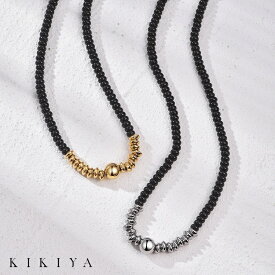 【POINT UP★最大50%OFF】 ネックレス 天然石 黒瑪瑙 メノウ 男女兼用 メタルボール つけっぱなし レディース チェーン 45cm サージカルステンレス ステンレス ゴールド k18 仕上 金属アレルギー 対応 ネックレス ニッケルフリー アクセサリー