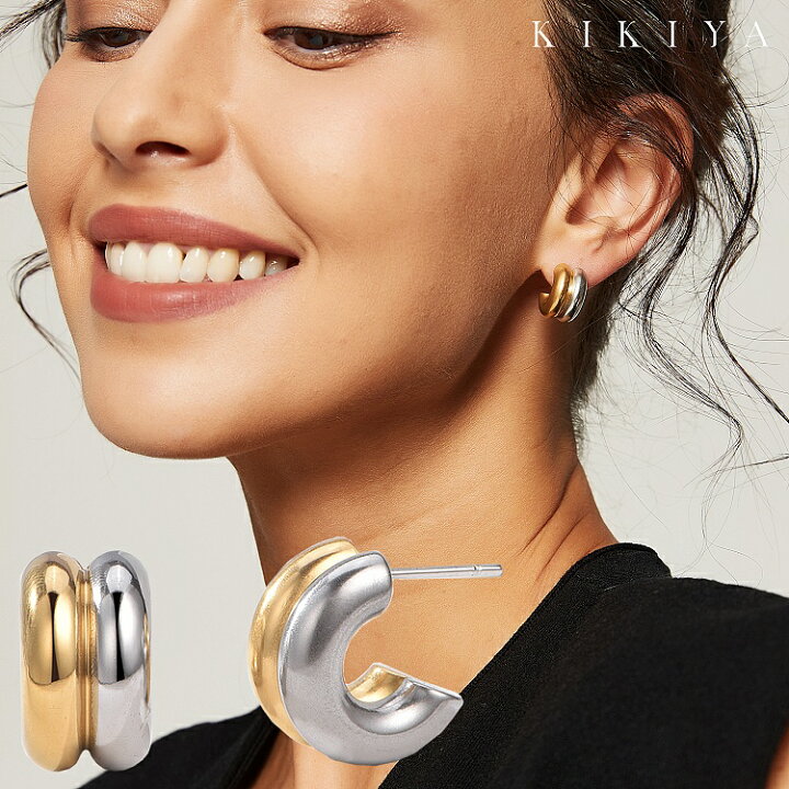 楽天市場】ピアス コンビ ピアス 二連風 つけっぱなし ハワイアン  