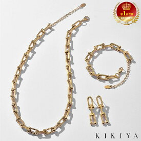 クーポンで50%OFF【福袋★楽天1位受賞】3点set 3カラー 馬蹄 ネックレス ピアス ブレスレット チェーン 45cm サージカルステンレス ステンレス ピンクゴールド シルバー ゴールド k18仕上 金属アレルギー対応 ネックレス アクセサリー プレゼント シンプル ジュエリー kikiya