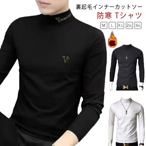 保温 ヒート タートルネック メンズ ウォーム ゴルフウェア インナーシャツ 裏起毛 送料無料 アンダーウェア 暖か ハイネック ゴルフウェア 防寒 Tシャツ 春 カットソー ストレッチ 冬 秋 秋
