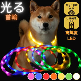 【40%OFFクーポン】犬 猫 ペット 光る首輪 散歩 犬光る首輪 シリコン 夜道ライト 痛くない 首輪 犬 猫 ペット 充電式 LED首輪 選べる 全7色 レインボー LED USB ライト 夜 夜道 散歩 安全 事故防止 小型 中型 大型 サイズ調節可能 防水 レインボー キラキラ 柔らか素材