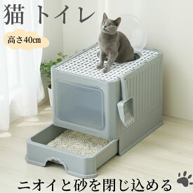 【40%OFFクーポン】上から入る猫トイレ トイレ 猫 ネコ ねこ 大型 大きい 上から 本体 飛散 簡単 飛び散る 深い 洗える 散らかりにくい 猫砂 本体 ペット セット おしゃれ シンプル 袋 大きめ キャット おすすめ 大型猫対応
