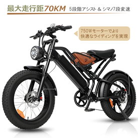 [新品で6000円クーポン配布！]電動自転車 アルミフレーム 20インチ 極太タイヤ アクセル付き 750Wモーター 48V10Ah大容量バッテリー シマノ7段変速 5段階アシスト 前後ディスクブレーキ アウトドア キャンプ DK400 街乗り 山登り フル電動自転車 電動山地車 電動バイク