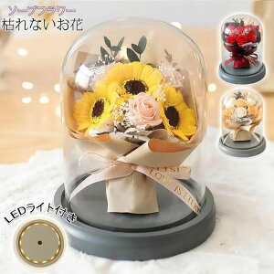 【P5!2660円→実質2527円 10/27まで】枯れない花 バラ プレゼント 敬老の日 造花 バラ 薔薇 フラワーギフト ソープフラワー 花 花束 母の日 LEDライト付き 電池式 永遠の愛 感謝の気持 お祝い 誕