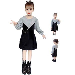 【P5!2170円→実質2062円 10/27まで】丸襟ワンピース キッズ 春秋 トレーナーワンピース 切り替え おしゃれワンピース フォーマルワンピース おでかけ 無地 シンプル カジュアル おしゃれ おで