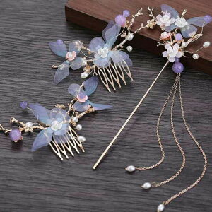 【100枚!10%COUPON→実質1949円 10/24まで】ヘアアクセサリー キッズ レディース 子供 手作り 花モチーフ サイドクリップ フォーマル ヘッドドレス ビジュー パール 水色 3点セット ピアノ発表会
