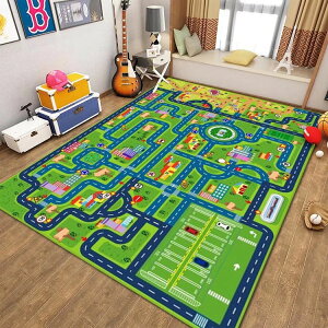 【激安P5!10/27まで】ベビーマット ベビープレイマット ラグ 道路 都市交通トラック 知育玩具 子供部屋 ベビー 知育 フロアマット 滑り止め 優しい肌触り マイクロファイバー 幼稚園 保育園