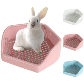 【4351→実質4133円 P5!大感謝祭】小動物用 陶器トイレ 飼育ケージ内装 うさぎトイレ 消臭 うさぎ用 噛み防止 金網スノコ付き うさぎのトイレ チンチラ用ト小動物用 トイレトレーニングに最適 チンチラ用陶器トワレ かわいい 三角