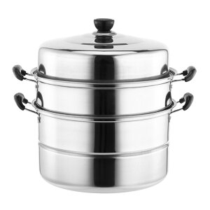 【激安販売中!】蒸鍋 蒸しもの鍋 蒸し鍋 せいろ セット 満菜 二段 三段 ステンレス 樹脂加工 ガス火・IH対応 各種熱源対応 3種類サイズ お手入れ簡単 ステンレス3段蒸し器 ステンレス鍋 2段 3