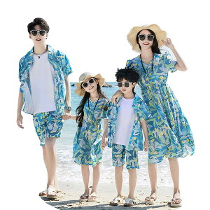 【P5!2880円→実質2736円 10/27まで】親子コーデ 夏服 リンクコーデ親子 ペアルック シャツ 家族 お揃い ママ パパ 男の子 女の子 キッズ 記念日 旅行 ハワイ風 ワンピース親子 コーデ 夏 半袖