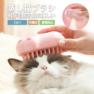 【P5!2299円→実質2184円 10/27まで】ペットブラシ 猫 ブラシ 猫ブラシ 猫用ブラシ 噴霧 ブラシ マッサージブラシ 犬 3In1 多機能 スチーム ペットブラシ ペット