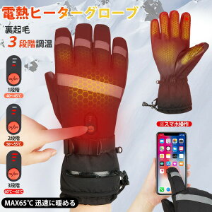 【P5!6680円→実質6346円 10/27まで】電熱グローブ 電熱手袋 防寒手袋 滑り止め おしゃれ バイク メンズ 手袋 ウォーマー ヒーターグローブ 発熱 防水 防風 保温 3段階調温 長時間作動 防寒対策